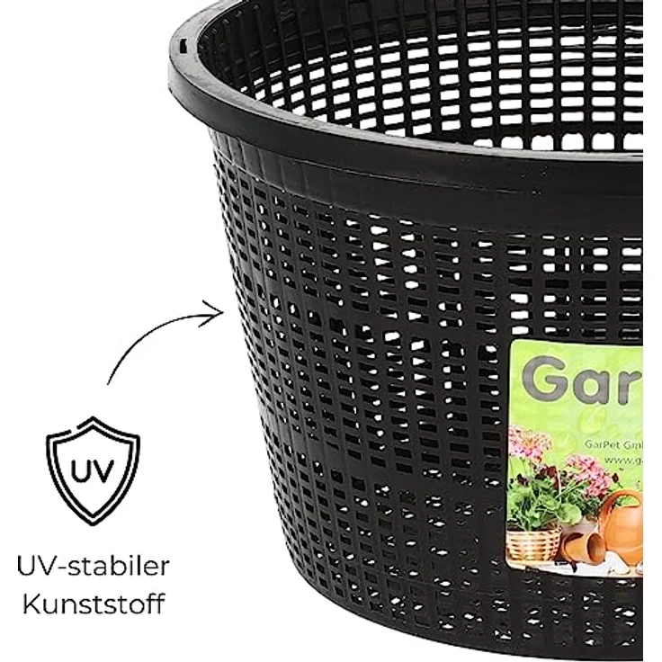 Gartenteich Teich Pflanzkorb Wasserpflanzenkorb Pflanzenkorb rund bogenförmig Seerose (11x11cm) – Bild 4
