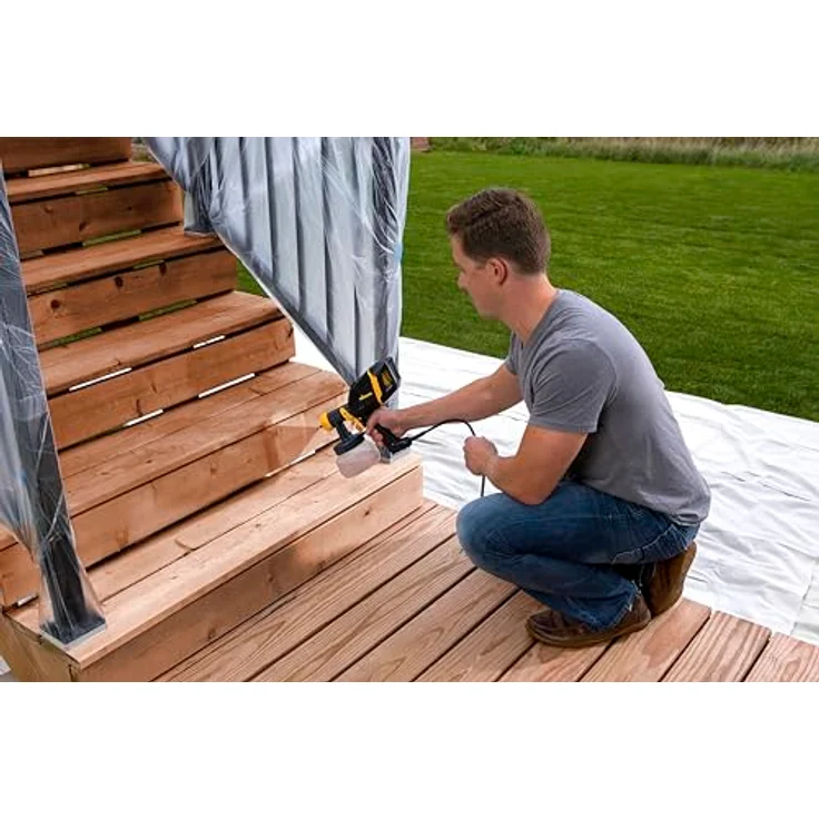 Wagner Farbsprühsystem W 150 Wood & Metal, 300 W, Förderleistung 0,14 l/min, ergonomische Spritzpistole für Holz- und Metallbeschichtungen – Bild 10