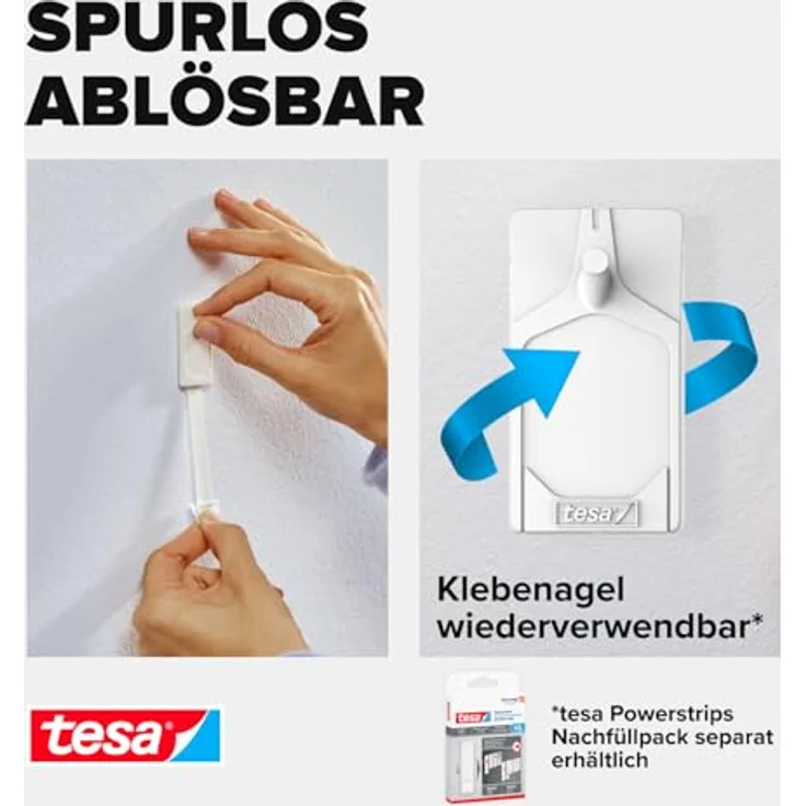 tesa Klebenagel für Tapeten und Putz, 0,5 kg Halteleistung, 2 Stück – Bild 6