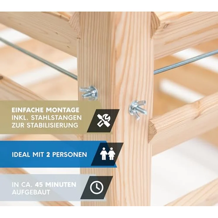 Westmann Holz Komposter Konni S, FSC-zertifiziertes Lärchenholz, robust und wartungsarm, 615 Liter, 85x85x80, natur – Bild 5