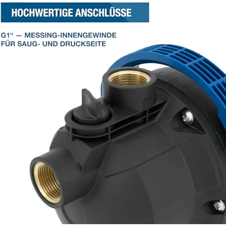 HYUNDAI Gartenpumpe GP80037, 800 W, Fördermenge 3.600 l/h, max. Förderhöhe 40 m, max. Ansaughöhe 7 m, Bewässerungspumpe – Bild 5