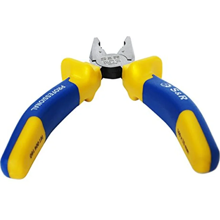 S&R Kombizange 160 mm, Cr-V mit 2-Komponentengriffen, gummiert, induktiv gehärtet – Bild 3