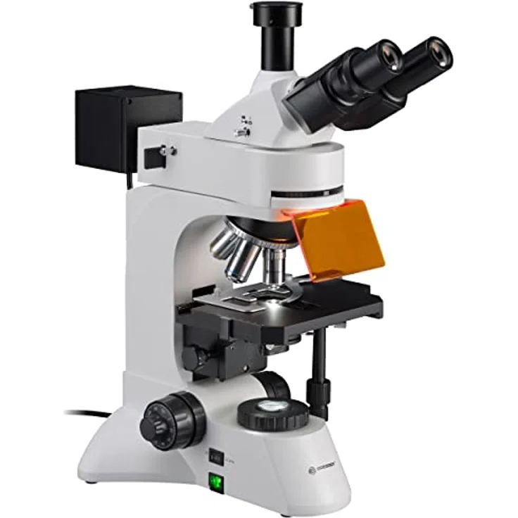 Bresser trinokulares Fluoreszenz und Durchlicht Mikroskop Science ADL-601F 40-600x Vergrößerung, planachr. Objektive, koaxialer Kreuztisch, LED Durchlicht, 4 fach LED für Auflicht, Kameratubus – Bild 3