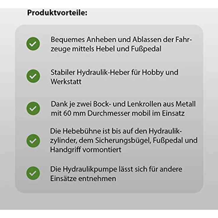TRUTZHOLM Hydraulikheber Motorradheber 680 kg, stufenlos höhenverstellbar von 120 mm bis 380 mm, mobile Hebebühne mit Ratschen-Spanngurten, vormontiert – Bild 6