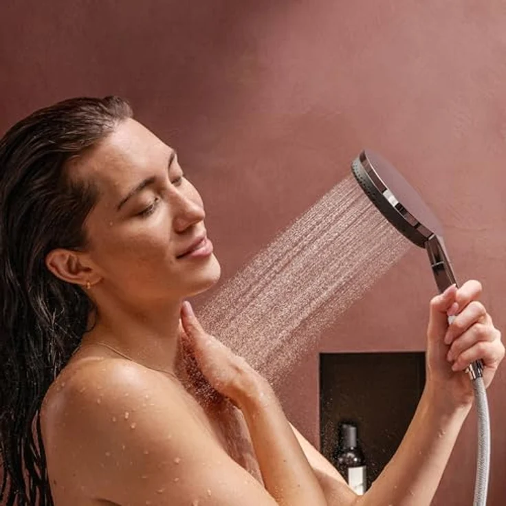 hansgrohe Raindance Alive Select S, Handbrause mit 125 mm Duschkopf, Chrom/Graphit, EcoSmart+, 3 Strahlarten, QuickClean – Bild 6