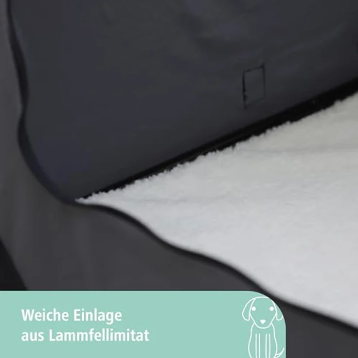 Kerbl Tiertransportbox Transportbox Journey 70 cm x 52 cm x 52 cm 80597, Nylonmaterial in Schwarz, mit integrierter Softplüsch-Matte und seitlichen Öffnungsmöglichkeiten – Bild 6