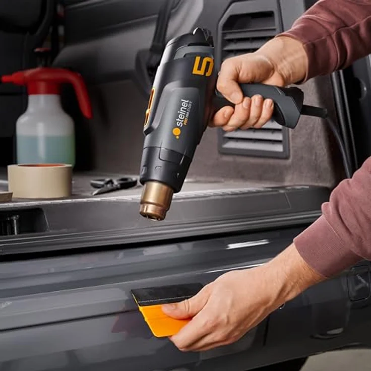 Steinel Heißluftpistole HM 2120 E Set, 2200 W Heißluftgebläse mit präziser Temperatursteuerung, inkl. Düsen und Schrumpfschläuche – Bild 3