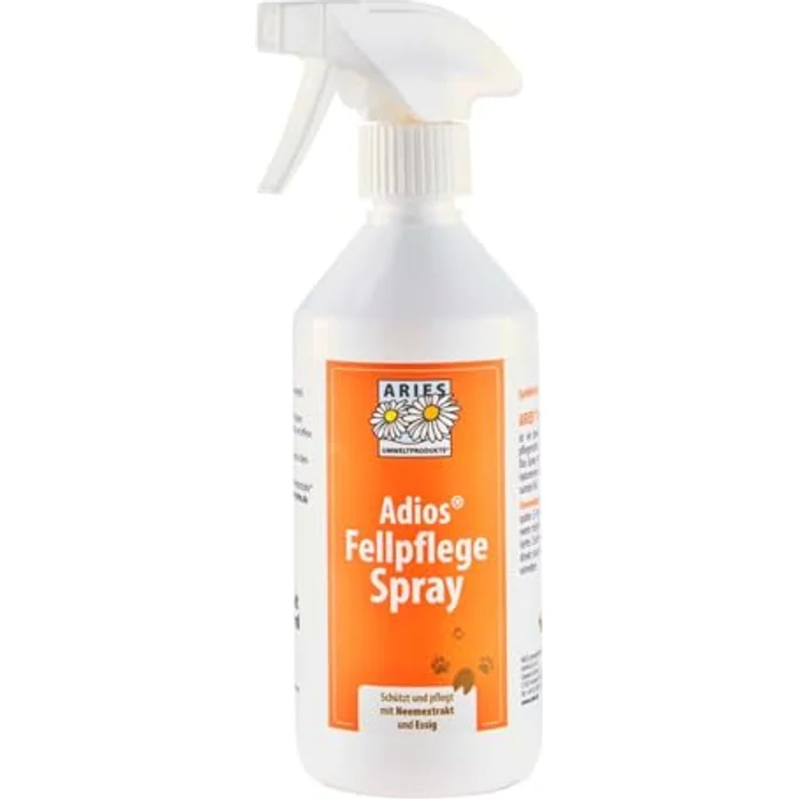 Aries Fellpflege Adios® - Fellpflege Spray 500ml mit Neemextrakt und naturreinem Essig, für gesunde Haut und Fellpflege – Bild 1