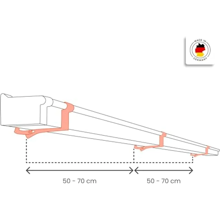 INEFA Stirnbretthalter PVC NW 68, Kastenrinnenhalter Dunkelbraun, witterungsbeständig und schlagfest, Made in Germany – Bild 3