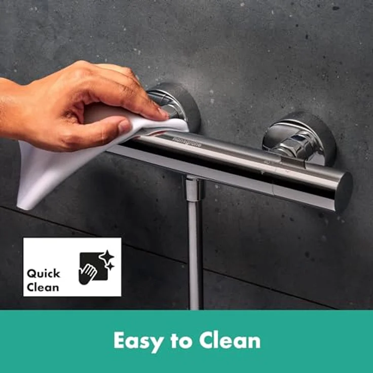 hansgrohe Ecostat Fine - Duschthermostat Aufputz mit Temperaturbegrenzung und EcoStop+, Chrom, 13323000 - Thermostat Duscharmatur mit Sicherheitssperre (SafetyStop) bei 40° C, sparsam im Wasserverbrauch – Bild 3