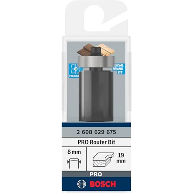 Bosch PRO Bündigfräser mit Führungskugellager für Weichholz und Hartholz, Ø 19 mm, Handfräse Zubehör – Bild 2