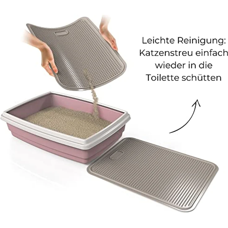 Katzenklo Matte Katzenstreu Katzentoilette Vorleger Unterleger Auffangmatte Grau Zaubermatte Vorlegematte – Bild 5
