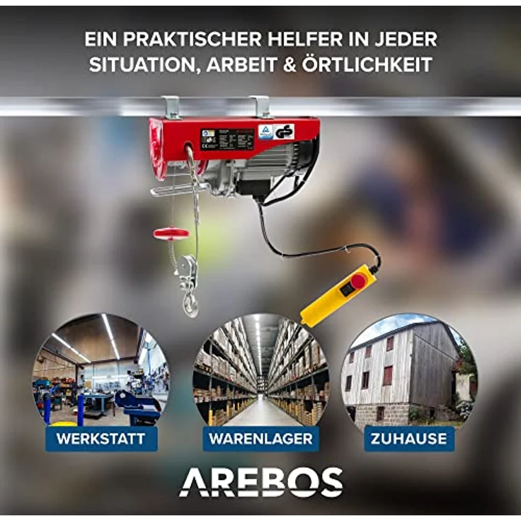 Arebos - Elektrische Seilwinde 200kg – Bild 4