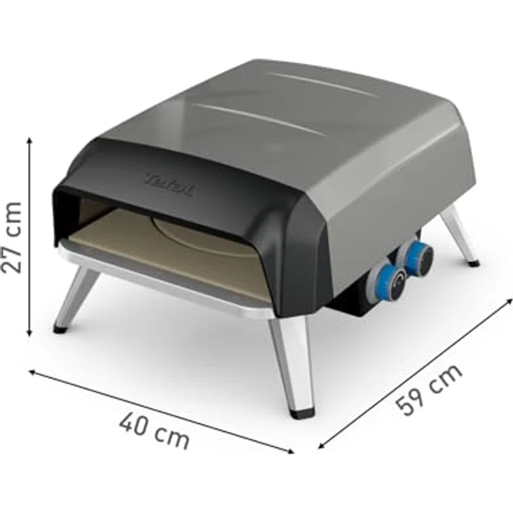 Tefal Pizzaofen JM4130 Pizza Pronto, Gas-Pizzaofen mit drehendem Pizzastein und Pizzaschaufel, Edelstahl-Finish – Bild 9