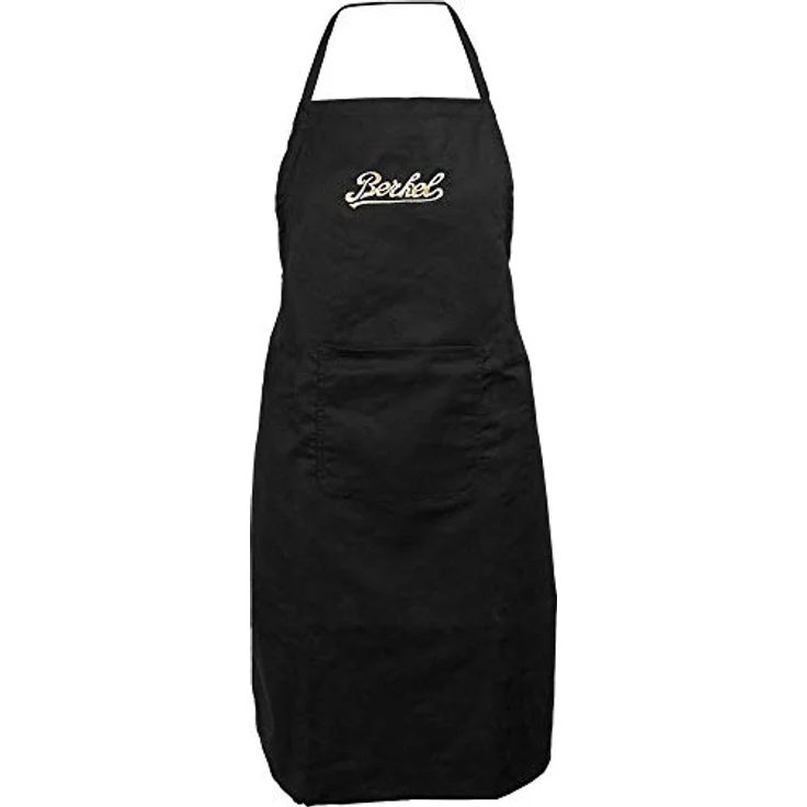 Berkel Schürze, schwarze Kochschürze aus reiner Baumwolle mit goldfarbener Logostickerei – Bild 1