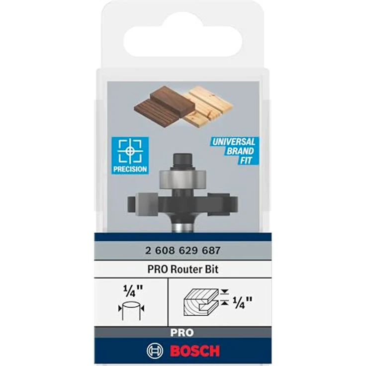 BOSCH PRO Nutfräser L 1/4" Schaft 1/4", Präzisionsfräser für Holzverbindungen mit langlebigen Carbide-Zähnen – Bild 2