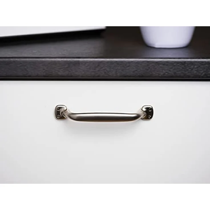 REI Mod. 580 Möbelgriffe, Blisterpackung mit 4 Stück, Zamak Nickel Finish, Abstand 96 mm, silber – Bild 3
