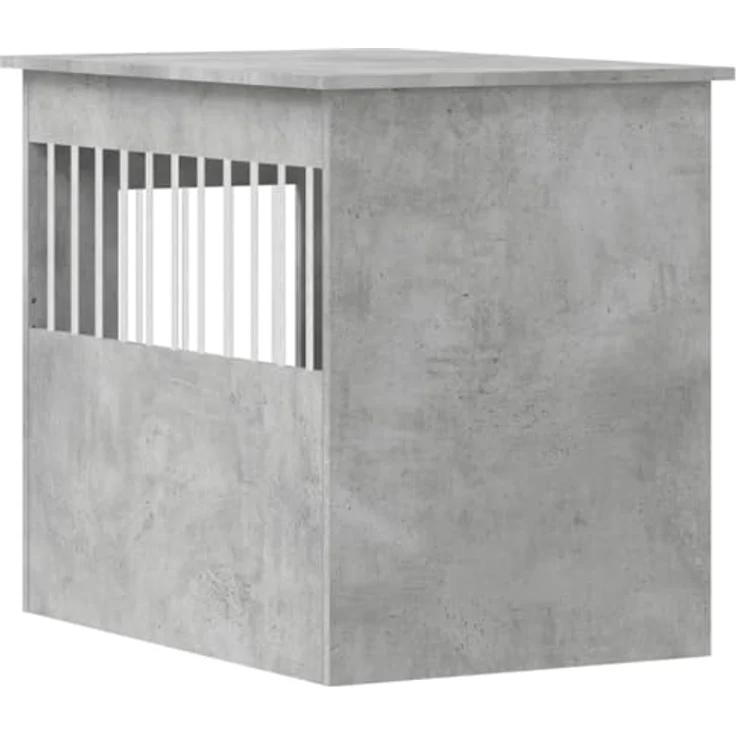vidaXL Hundekäfig im Möbelstil, Abschließbar Hundebox mit Tür, Hundehütte Beistelltisch mit 2-in-1-Funktion, Hundehaus Haustierkäfig, Betongrau 55x80x68 cm Holzwerkstoff – Bild 5