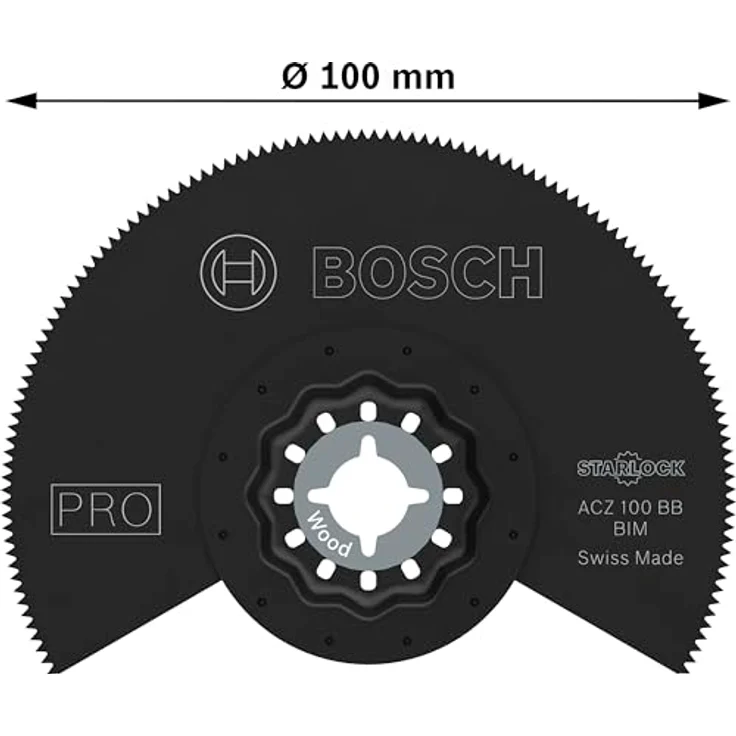 Bosch 1x PRO Multi Material ACZ 100 BB Blatt für Multifunktionswerkzeuge, für Kompaktlaminat-Vinyl, PVC, Holz mit Nägeln, Ø 100 mm, Professional Zubehör Multifunktionswerkzeug – Bild 3