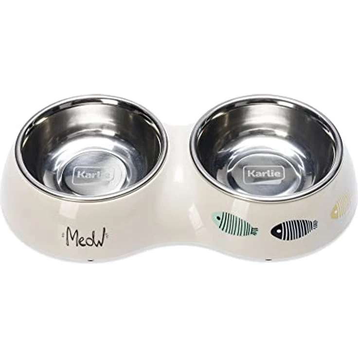 Karlie Katzennapf Yaren L: 27 cm B: 14 cm H: 5 cm 440 ml beige-hellgrau Dinner 2 x 220 ml – Bild 5