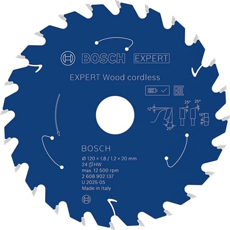 Bosch EXPERT Wood Cordless Kreissägeblatt, 120 mm, langlebig, robust für Weichholz und Hartholz – Bild 1