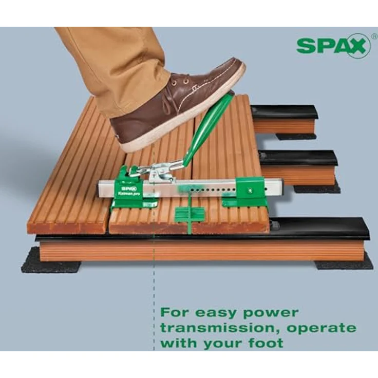 Spax Extras Brettrichter Kaiman Pro, Set zur Terrassenbauunterstützung mit Einschraubschablone und 4 Fugenlehren (4-7 mm) – Bild 4