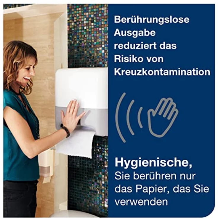 Tork Matic H1 Dispenser, Papierhandtuchspender mit hoher Kapazität und modernem, hochglänzendem Gehäuse in Schwarz oder Weiß – Bild 4