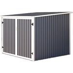 HATTORO Fahrrad-Garage für 4 Fahrräder, abschließbare Fahrrad-Box aus feuerverzinktem Stahl, dunkelgrau, 3,5 m² Fläche