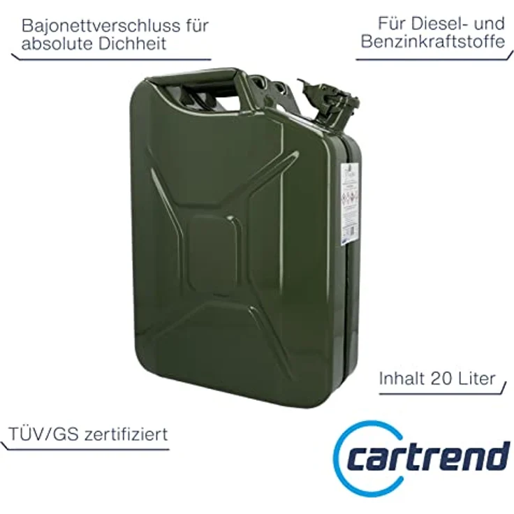 UniTEC Autoteile Unitec Benzinkanister 20 l, Stahlblech'' ''olivgrün'' – Bild 3