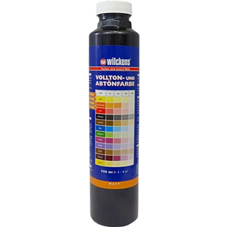 Wilckens Farben Vollton- und Abtönfarbe, 750ml matt, wetterbeständig und scheuerfest für Innen- und Außenbereiche