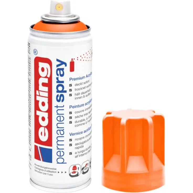 edding Sprühfarbe 5200, 200 ml Permanentspray, seidenmatt, wasserfest und lichtecht, für verschiedene Oberflächen