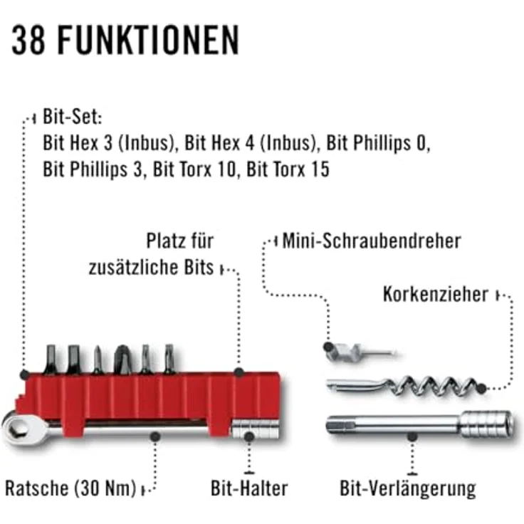 Victorinox Multifunktionswerkzeug SwissTool X Plus Ratchet (38 Funktionen, Etui, Ratsche) silber – Bild 7