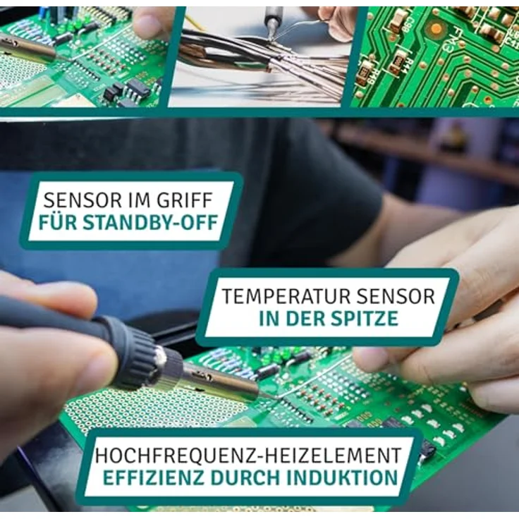 Quick 3202 Digital Regelbare ESD Hochfrequenz-Lötstation 90 Watt inkl. Lötkolben mit 1 mm Lötspitze und Zubehör- 100°-550°C-Kalibrierbar- 3 Festspeicher-Auto-Standby-Passwort - Schutz – Bild 7