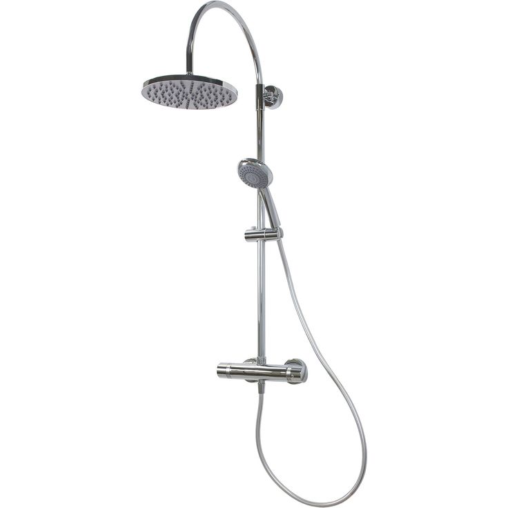Breuer Duschsystem 'Aquamaxx 200' chromfarben mit Thermostat, runde Kopfbrause