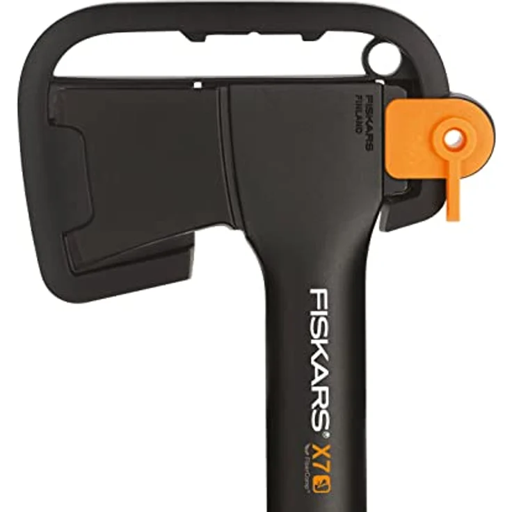 Fiskars Universalaxt, Inklusive Klingen- und Transportschutz, Länge: 35,5 cm, Antihaftbeschichtet, Hochwertiger Stahl-Klinge-Glasfaserverstärkter Kunststoff-Stiel, Schwarz-Orange, X7-XS, 1015618 – Bild 7