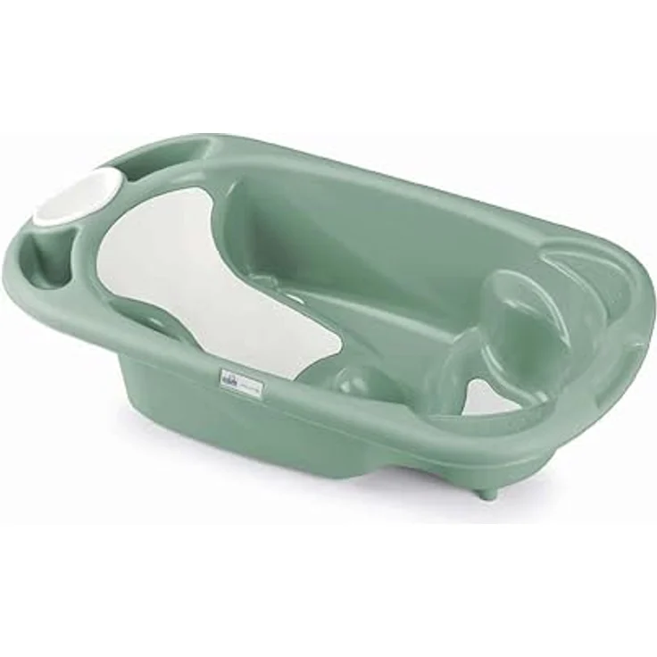 CAM Baby-Badewanne Baby Bagno, ergonomisch mit 2 rutschfesten Sitzen für Kinder von 0-12 Monate, mit praktischen Aufbewahrungsmöglichkeiten, thermoschockbeständig, 97 cm, weiß – Bild 2