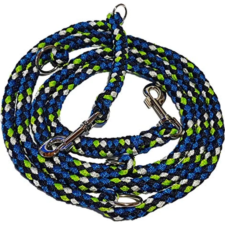 Activity4Dogs Geflochtene Hundeleine, 4-fach verstellbar, 2,80 m lang, für große Hunde, bunt, Made in Germany – Bild 1