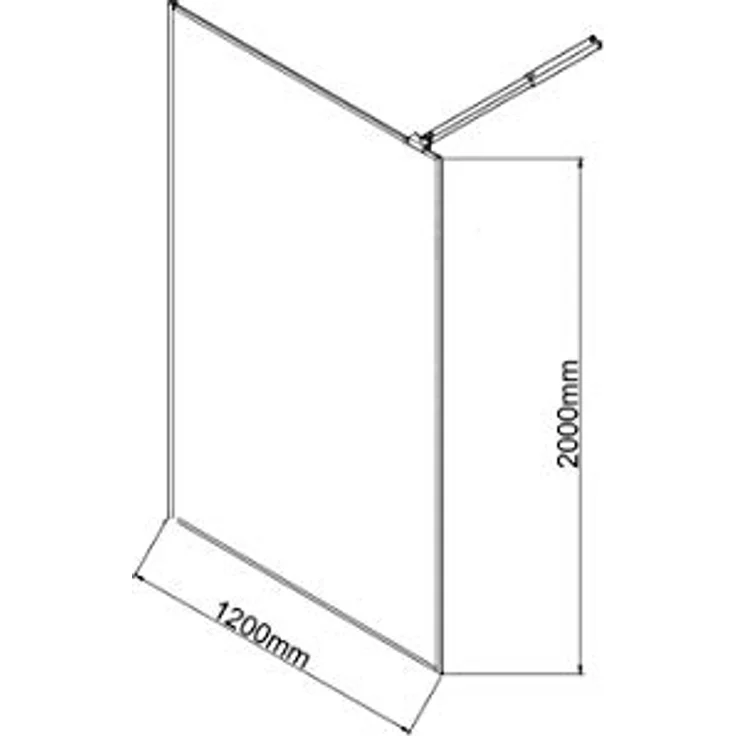 Marwell Walk-in-Dusche MARWELL CITY, Sicherheitsglas, BxH: 120x200 cm, verstellbarer Stabilisationsbügel, matt schwarz – Bild 8