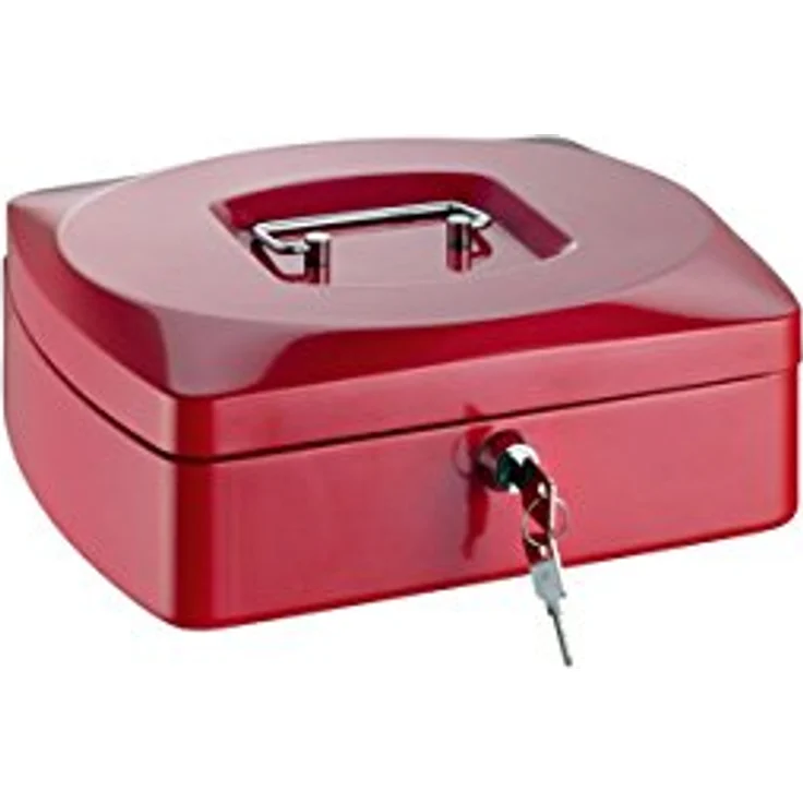 Alco Geldkassette Stahlblech mit Schloss 255x200x90mm rot – Bild 2