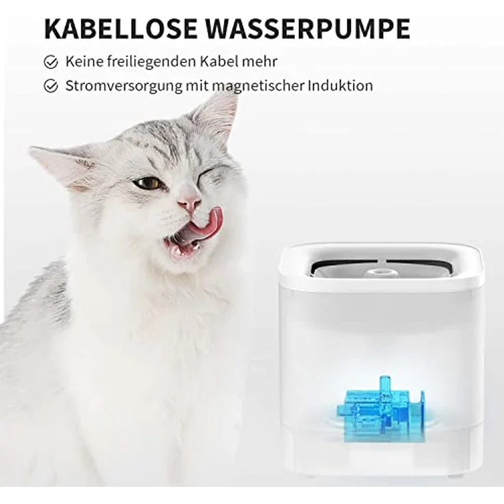 PETKIT CYBERTAIL Katzen Trinkbrunnen, Hundewasserspender mit Intelligentem LED-Licht, 25dB Extrem Leise, 1,85L, Schnurlose Wasserpumpe – Bild 2