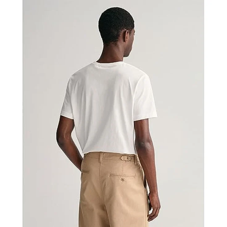GANT Regular Shield T-Shirt, Herren, Weiß, Regular Fit, 100% Baumwolle, Rundhals-Ausschnitt, XXL – Bild 2