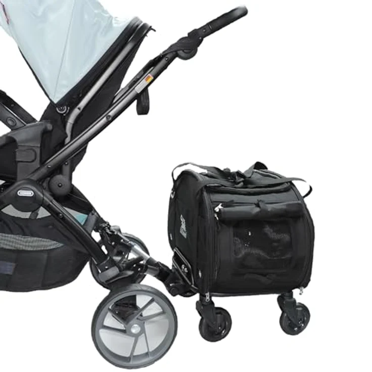 Eichhorn Kinderwagen Close2Me PetRider, Tiertransportbox mit Fahrgestell, belastbar bis 25 kg, inklusive DeluxeTragetasche und Regenschutzbezug – Bild 2