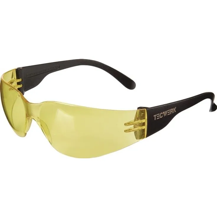 NORDWEST Schutzbrille Daylight Basic EN 166, Bügel schwarz, gelbe Polycarbonatscheibe, 100% UV-Schutz, kratzfest, beschlagfrei