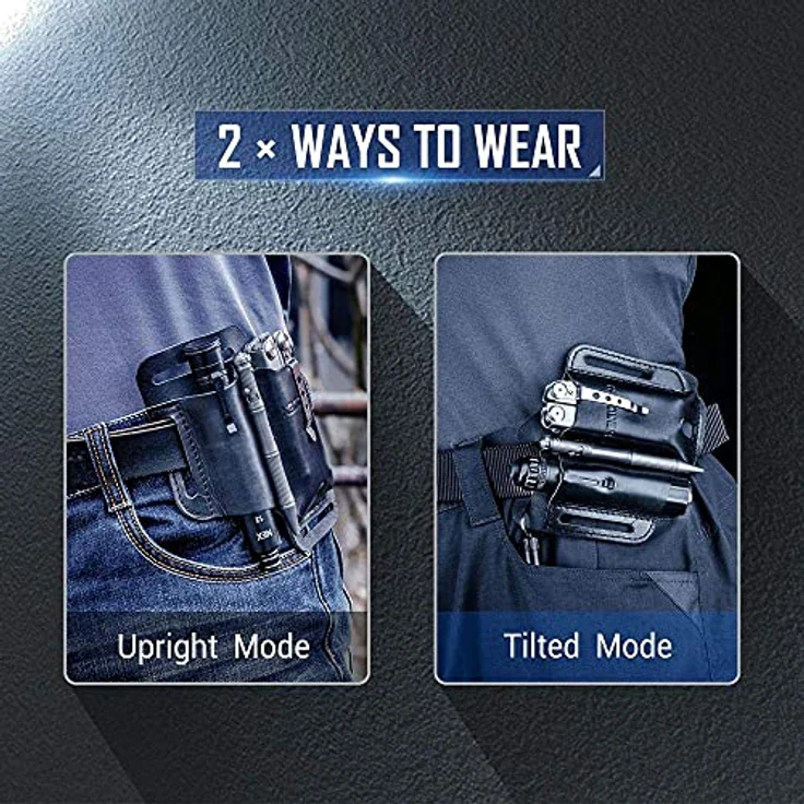 NEXTORCH Multi-Holster V40 für Taschenlampen + Multitool aus Leder, schwarz – Bild 5