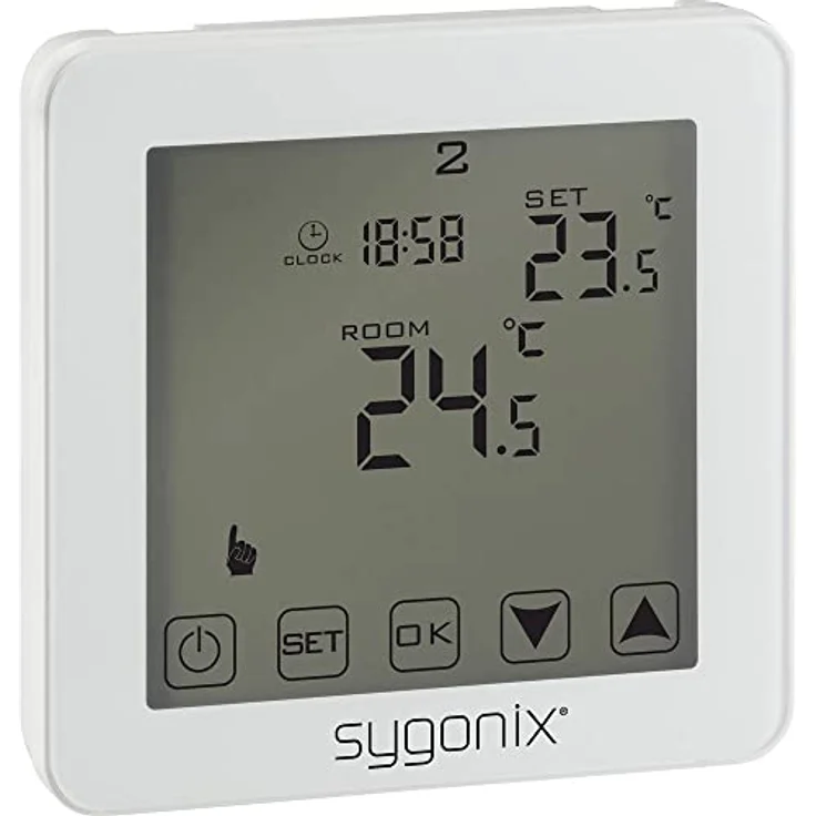 Sygonix SY-4961570 Touch 2 Raumthermostat, Unterputz mit Wochenprogramm und 62x62 mm blauem Touch-LC-Display – Bild 2