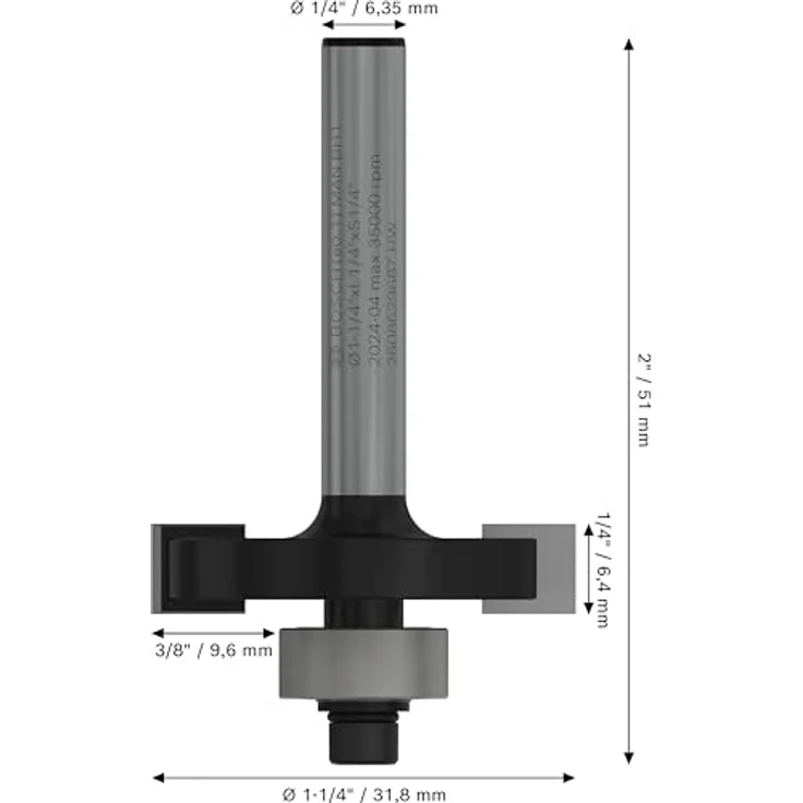 BOSCH PRO Nutfräser L 1/4" Schaft 1/4", Präzisionsfräser für Holzverbindungen mit langlebigen Carbide-Zähnen – Bild 3