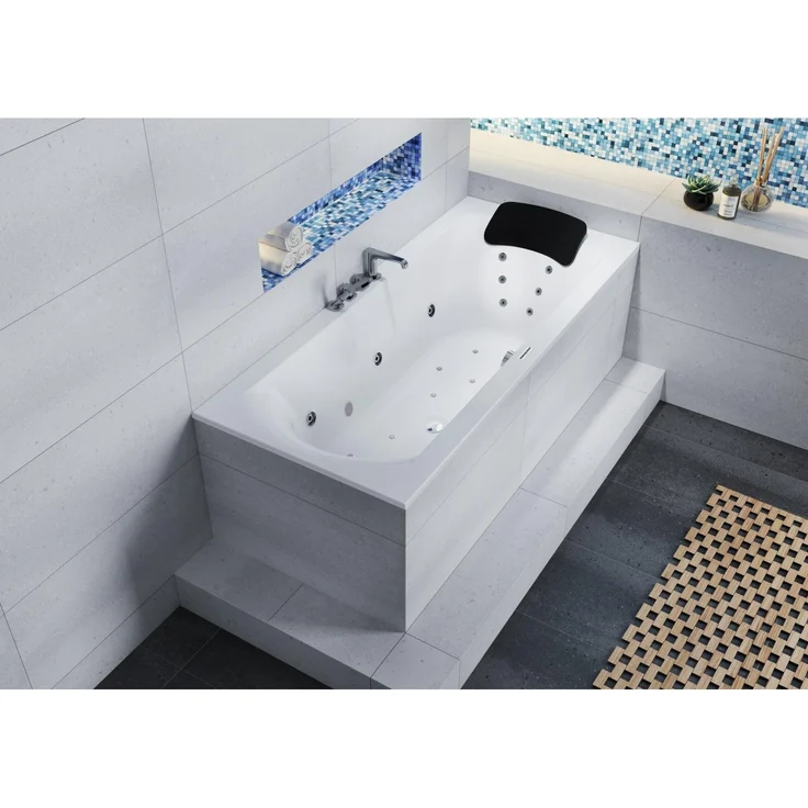 Riho Lima, rechteckige Badewanne mit Joy-System, Einbau, 2 Plätze, weiß