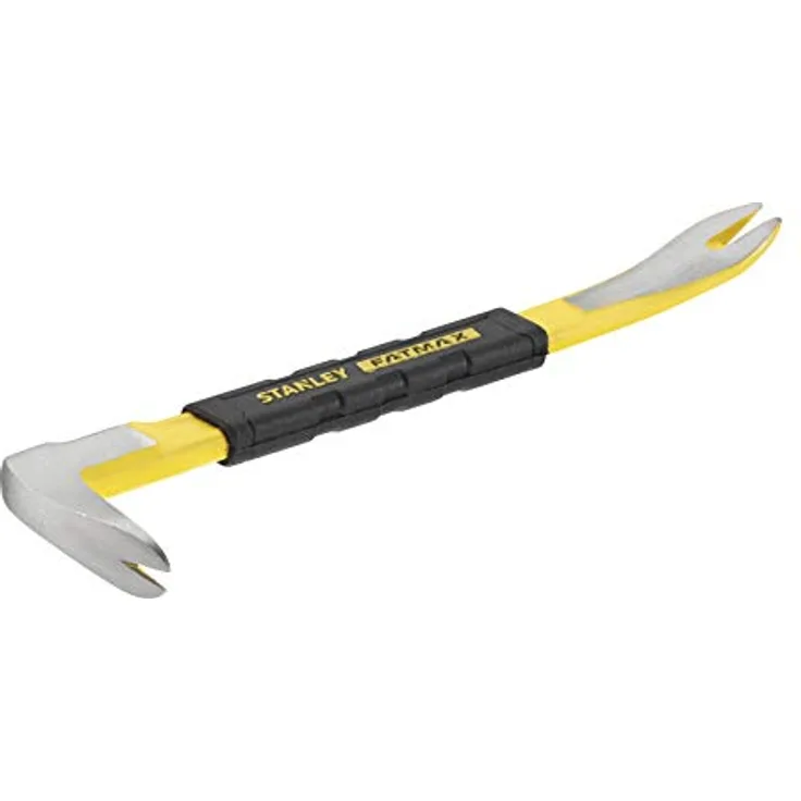 Stanley Fatmax Präzisionseisen FMHT1-55008, schmale Schaufel 25 cm, geschmiedeter Karbonstahl, flache abgeschrägte Klaue, rutschhemmende Griffe, gelb lackiert