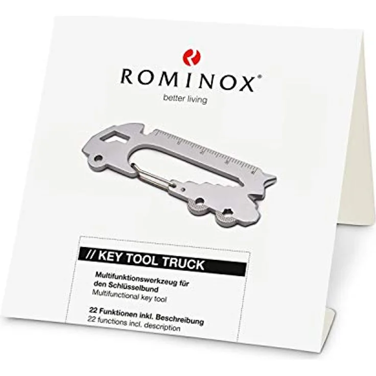 ROMINOX Key Tool Truck, Edelstahl Multitool mit 22 Funktionen für Schlüsselanhänger, originelles Geschenk für Adventskalender – Bild 4