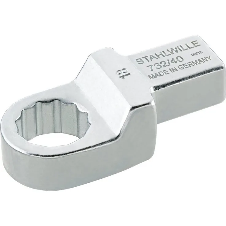 Stahlwille Einsteck-Ringschlüssel 15 mm, Drehmomentschlüssel mit Schaftbreite 9 mm und Schaftlänge 12 mm